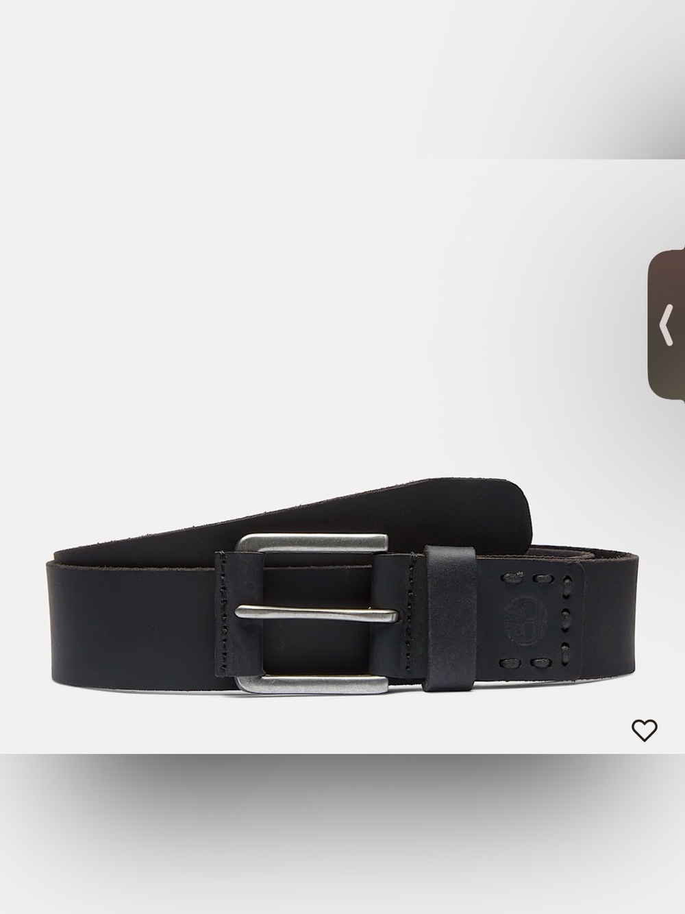 Timberland Classic Black Leather Men's Belt with Metal Buckle